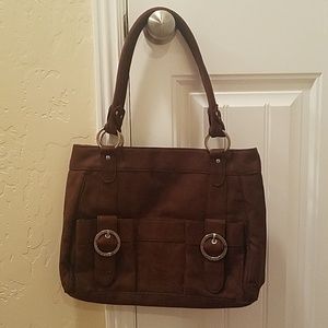 Brand new chocolate suede Roxy purse
